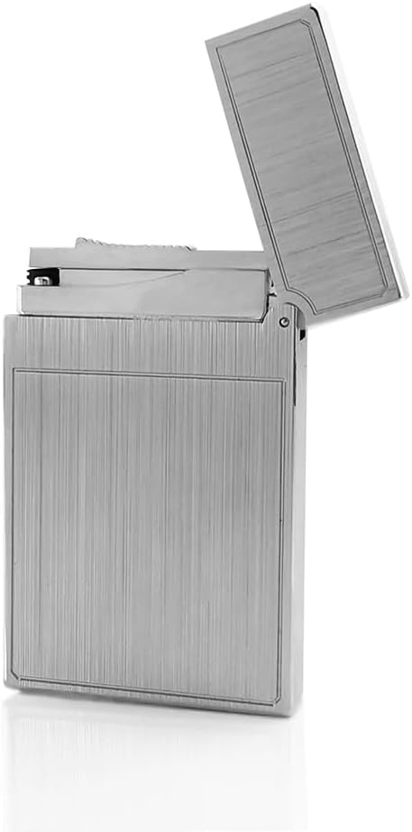 Classic LE Grand Lighter, Clear Ping Sound, Refillable, Side Slide Lighter Single Flame, Adjustable Soft Flame, Gift for Men Dad Boyfriend Husband (Silver Dual Flame)