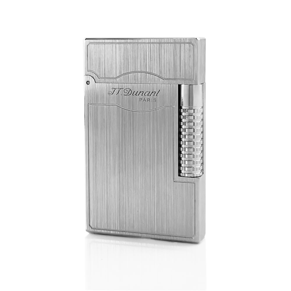 Classic LE Grand Lighter, Clear Ping Sound, Refillable, Side Slide Lighter Single Flame, Adjustable Soft Flame, Gift for Men Dad Boyfriend Husband (Silver Dual Flame)