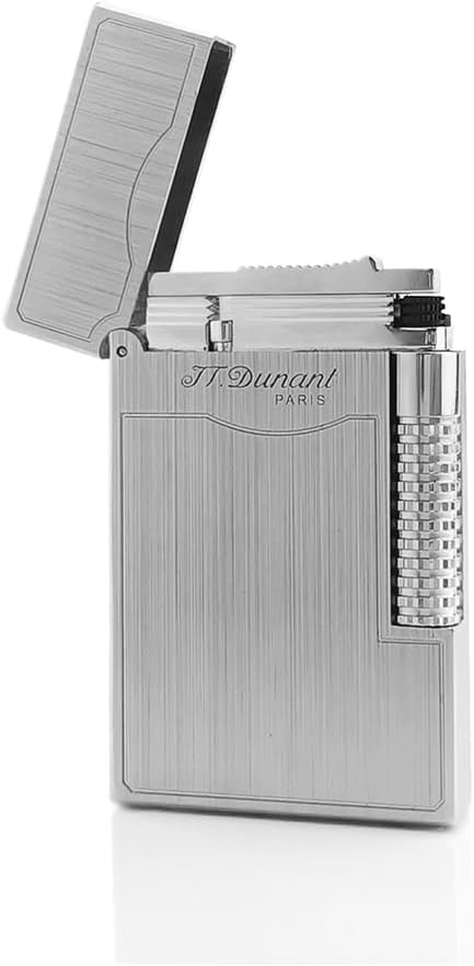 Classic LE Grand Lighter, Clear Ping Sound, Refillable, Side Slide Lighter Single Flame, Adjustable Soft Flame, Gift for Men Dad Boyfriend Husband (Silver Dual Flame)