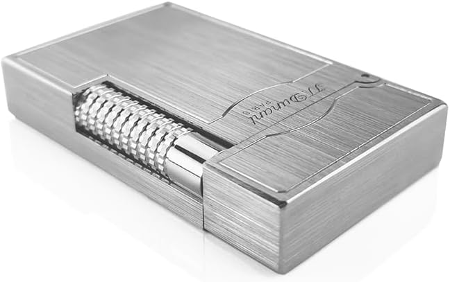 Classic LE Grand Lighter, Clear Ping Sound, Refillable, Side Slide Lighter Single Flame, Adjustable Soft Flame, Gift for Men Dad Boyfriend Husband (Silver Dual Flame)