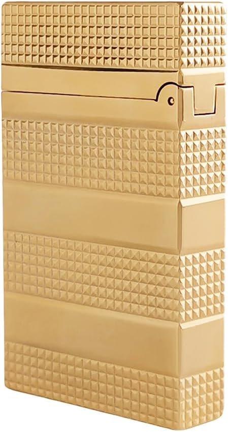 Classic Metal Lighter, Clear Sound, Refillable, Lighter for Candles, Adjustable Soft Flame, Gift Collection for Men Dad Boyfriend Husband (Gold)