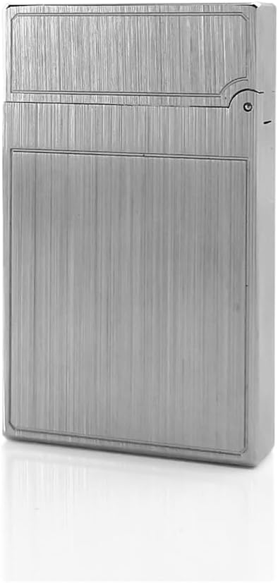 Classic LE Grand Lighter, Clear Ping Sound, Refillable, Side Slide Lighter Single Flame, Adjustable Soft Flame, Gift for Men Dad Boyfriend Husband (Silver Dual Flame)