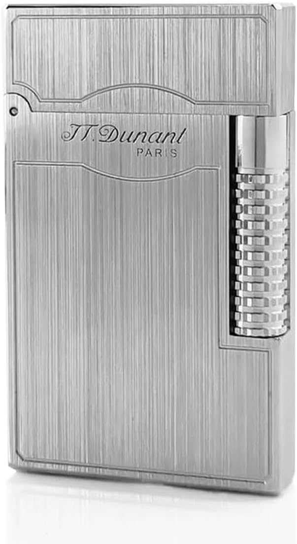 Classic LE Grand Lighter, Clear Ping Sound, Refillable, Side Slide Lighter Single Flame, Adjustable Soft Flame, Gift for Men Dad Boyfriend Husband (Silver Dual Flame)
