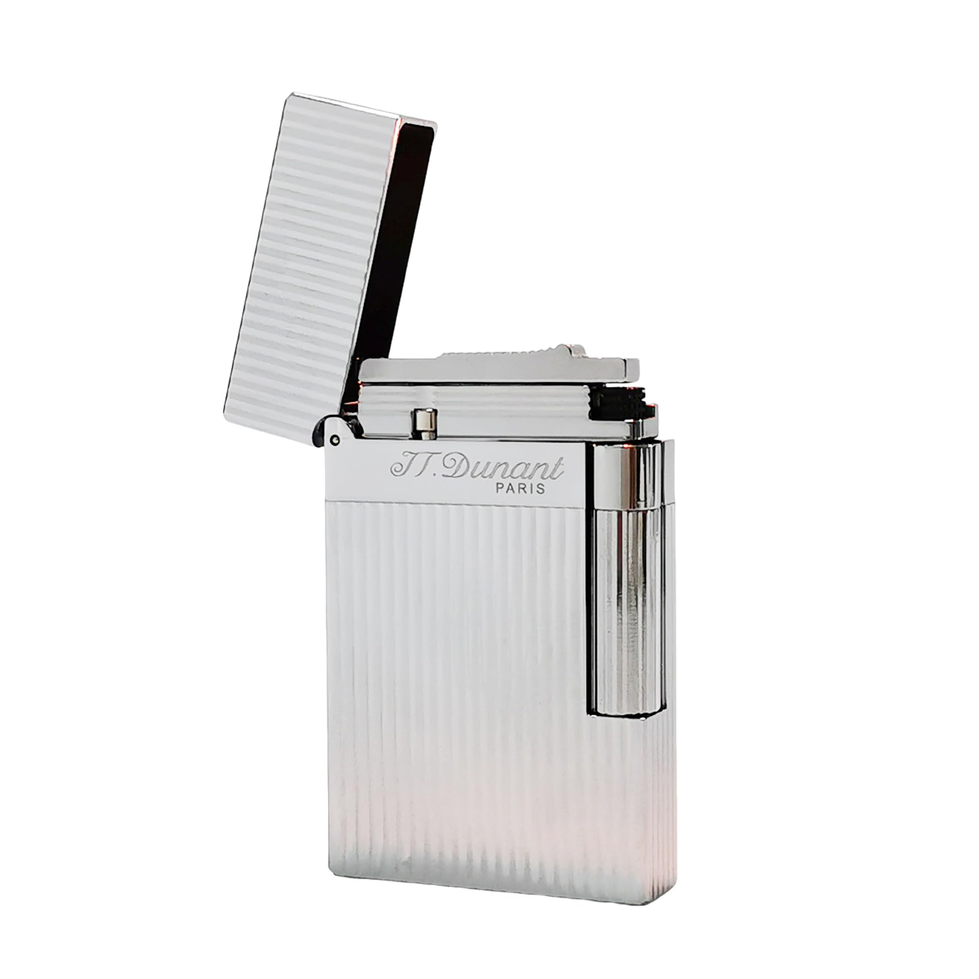 Classic Lighter, Brass refillable,Gold Bar Lighters, Adjustable Soft Flame,Side Slide Lgnition Steel Tone for Men Dad Husband