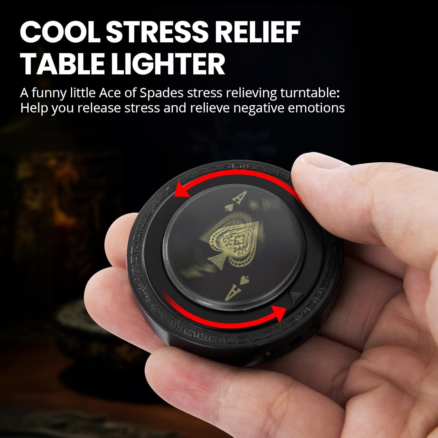 CHOICEDC Cool Lighter for Men, Refillable Butane Lighter, Ace of Spades Cute Lighters, Funny Soft Flame Lighters with Ace Design,Unique Gifts for Men/Women (No Gas)