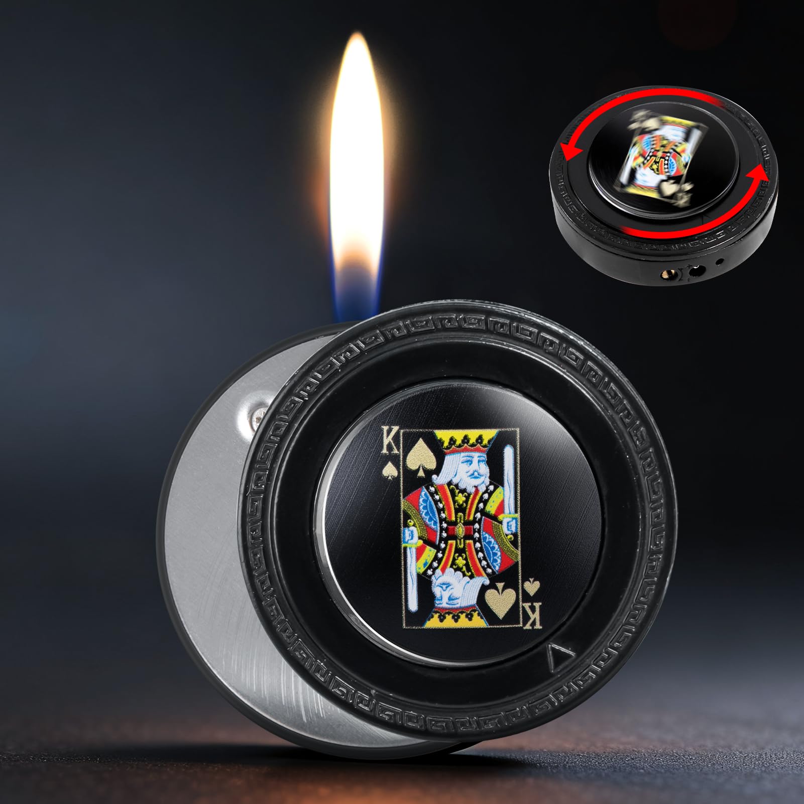 CHOICEDC Cool Lighter for Men, Refillable Butane Lighter, Ace of Spades Cute Lighters, Funny Soft Flame Lighters with Ace Design,Unique Gifts for Men/Women (No Gas)